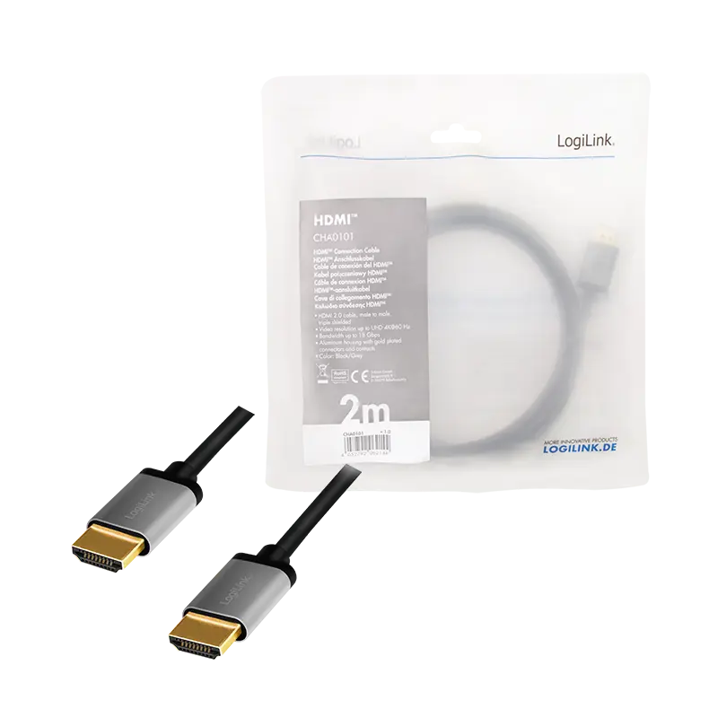 HDMI 2.00m 4K/60Hz LogiLink, aluminium - Afbeelding 5