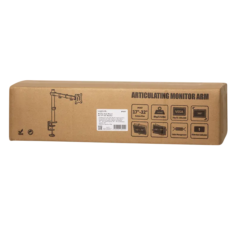 Desk Mount Single LogiLink 17"-32" <8kg - Afbeelding 6