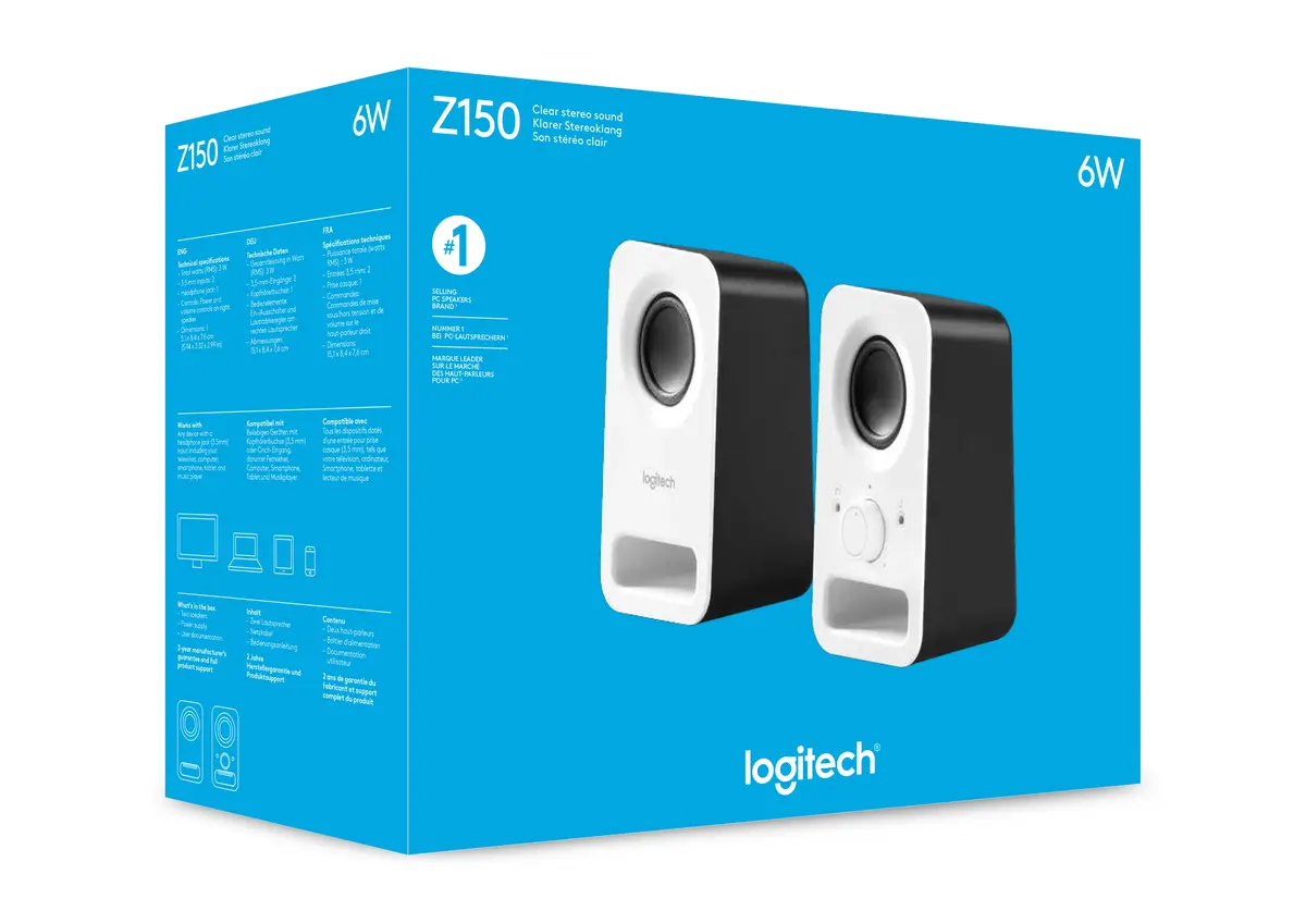 Logitech 2.0 Z150 Wit - Afbeelding 4