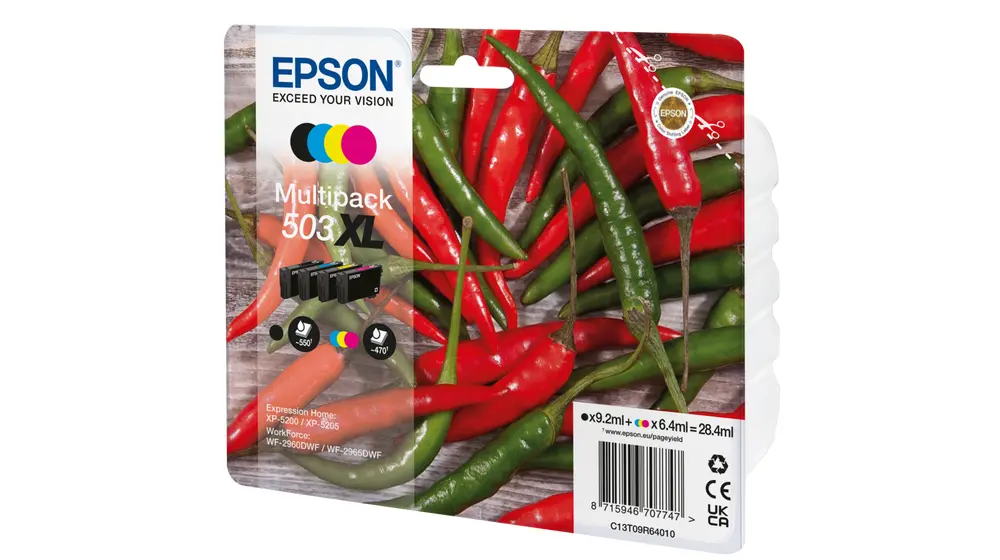 Epson 503XL Multipack Z/C/M/G 28,4ml(Origineel) chillies - Afbeelding 2