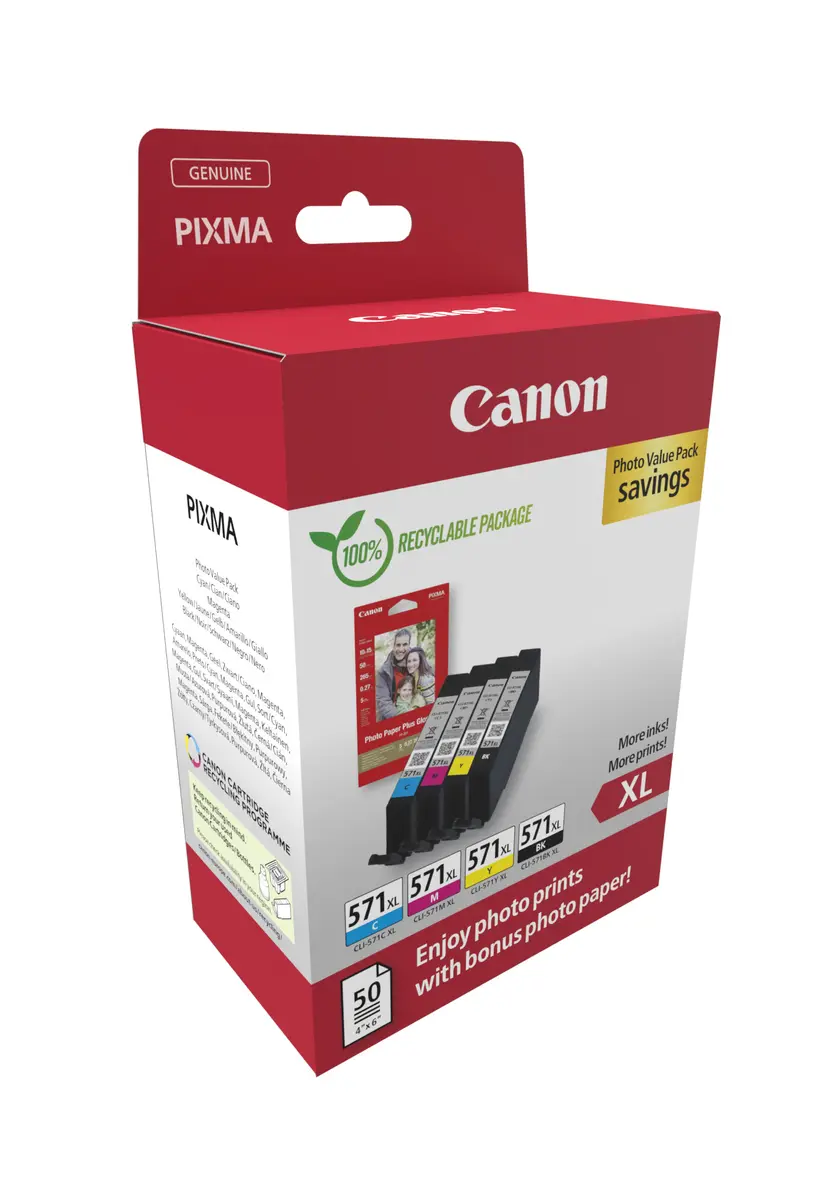 Canon (S) CLI-571XL B/C/M/Y ValuePack 44,0ml (Origineel - Afbeelding 2