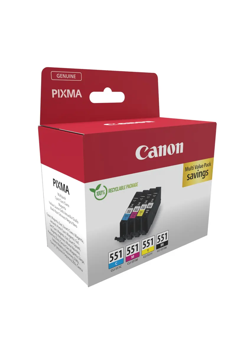 Canon (E) CLI-551 Multipack 28,0ml (Origineel) - Afbeelding 2