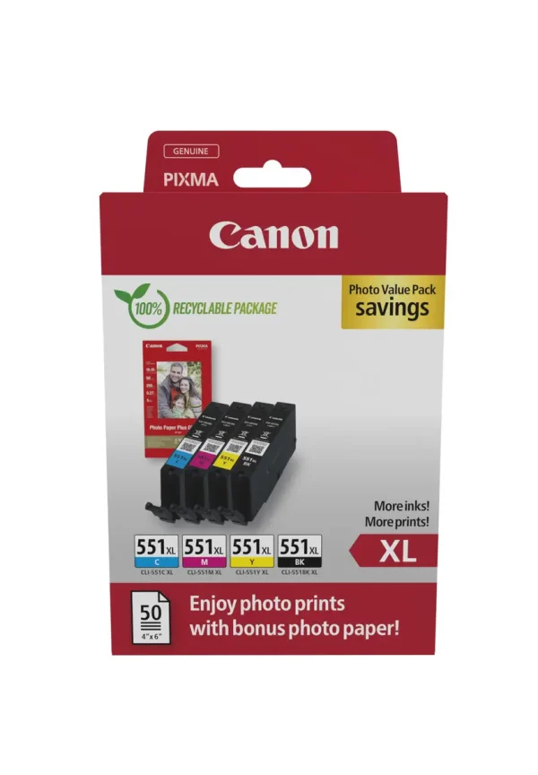 Canon (E) CLI-551XL C/M/Y/BK ValuePack 44,0ml (Origineel