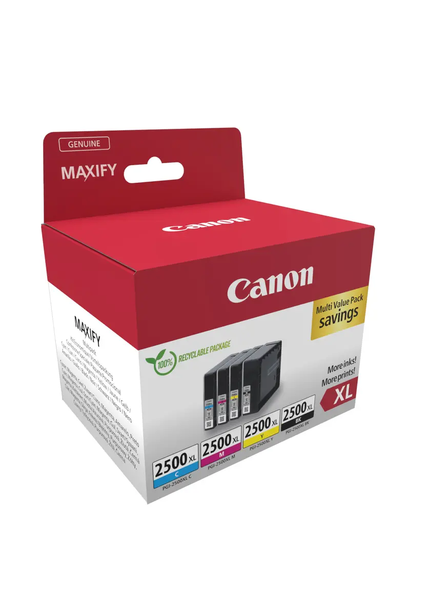 Canon (R) PGI-2500XL BK/C/M/Y ValuePack128,8ml(Origineel - Afbeelding 2
