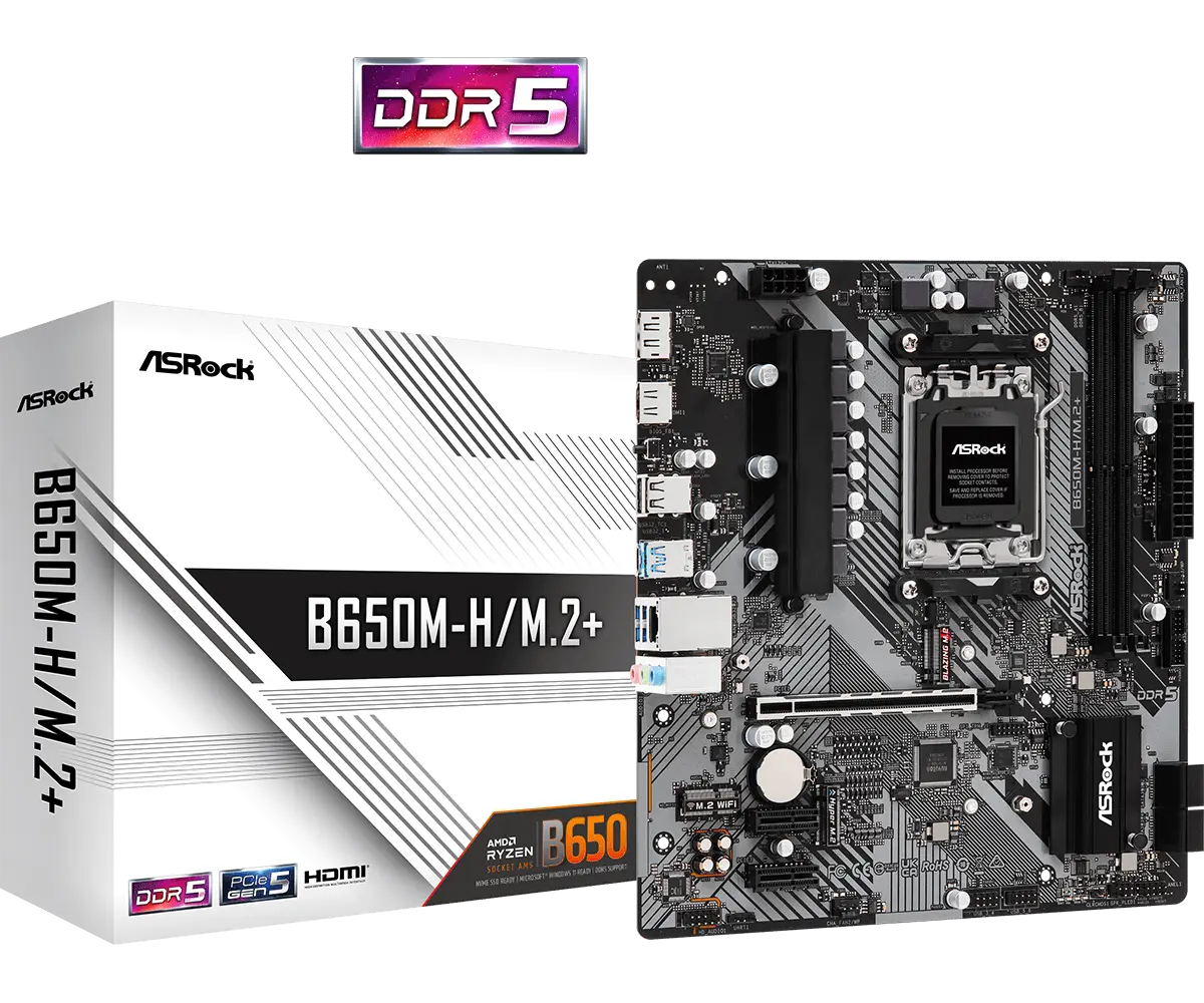 ASRock AM5 B650M-H/M.2+ - DDR5/M.2/DP/HDMI/µATX