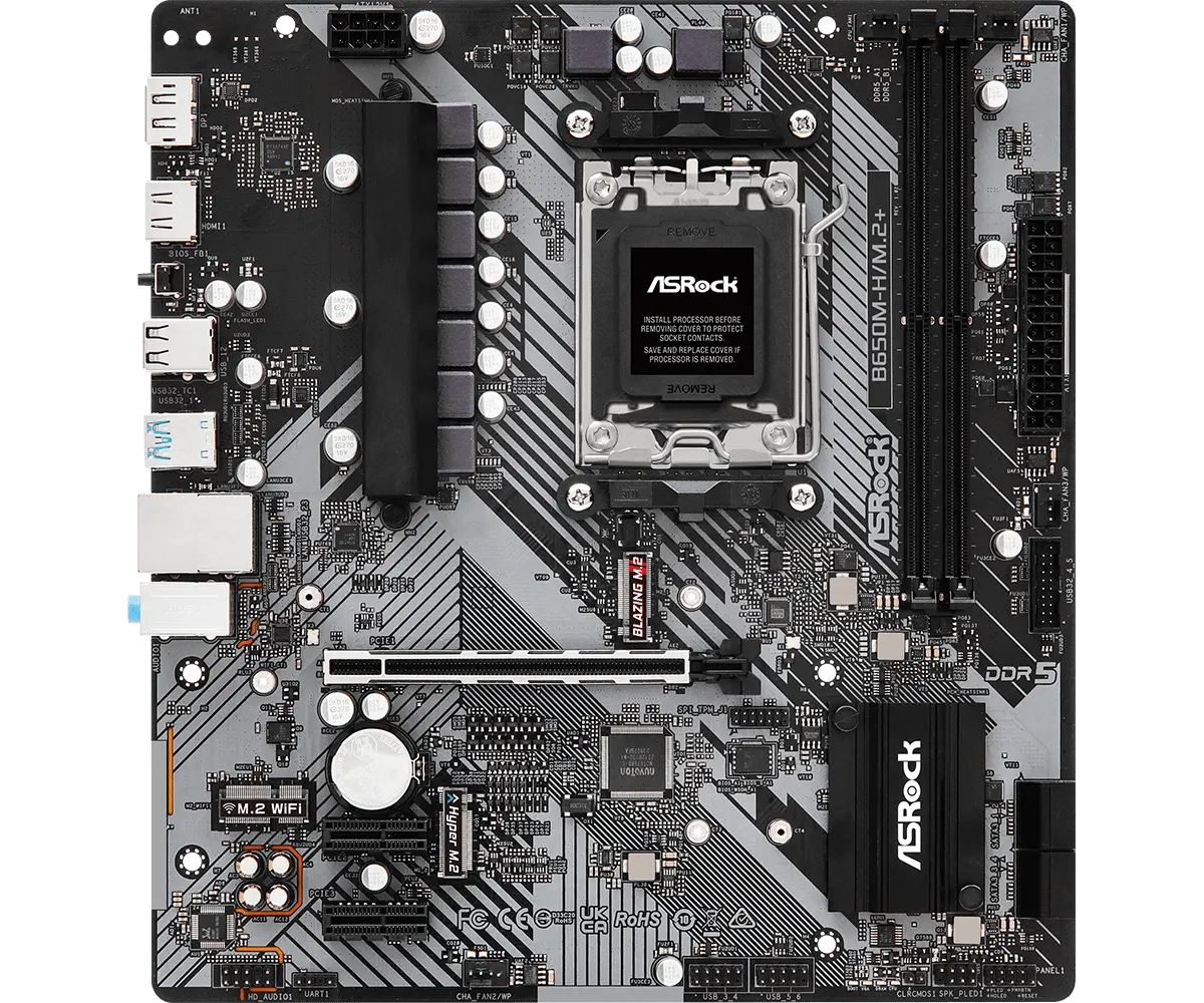 ASRock AM5 B650M-H/M.2+ - DDR5/M.2/DP/HDMI/µATX - Afbeelding 3