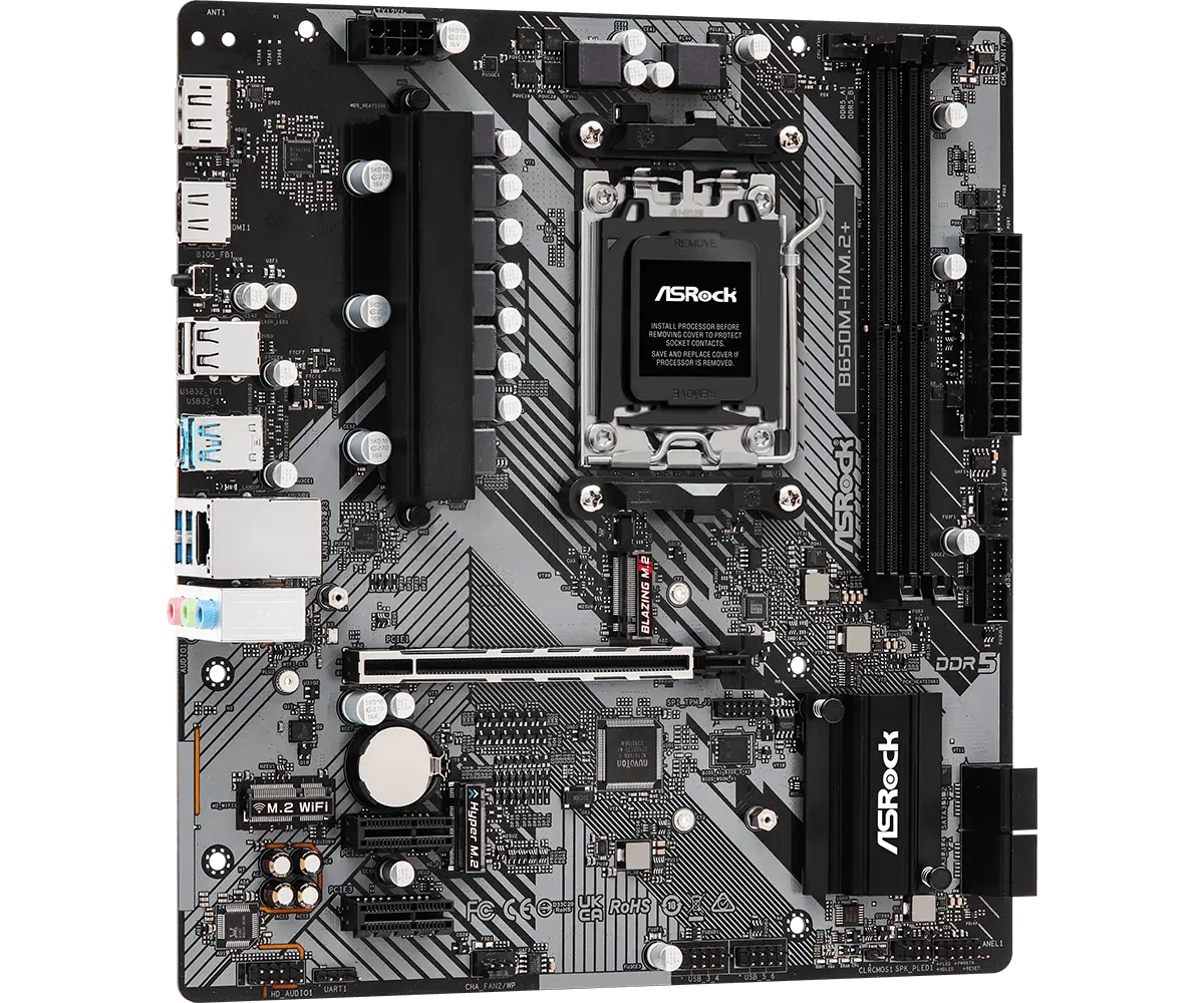 ASRock AM5 B650M-H/M.2+ - DDR5/M.2/DP/HDMI/µATX - Afbeelding 4