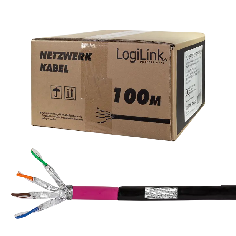 Cat7 Outdoor 100m. S/FTP Zwart Logilink AWG23 Cu - Afbeelding 4