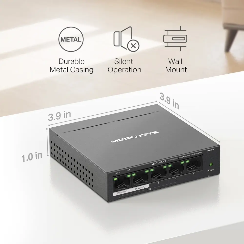 5Port 1Gbps 4xPoE+ 65W MERCUSYS - Afbeelding 10