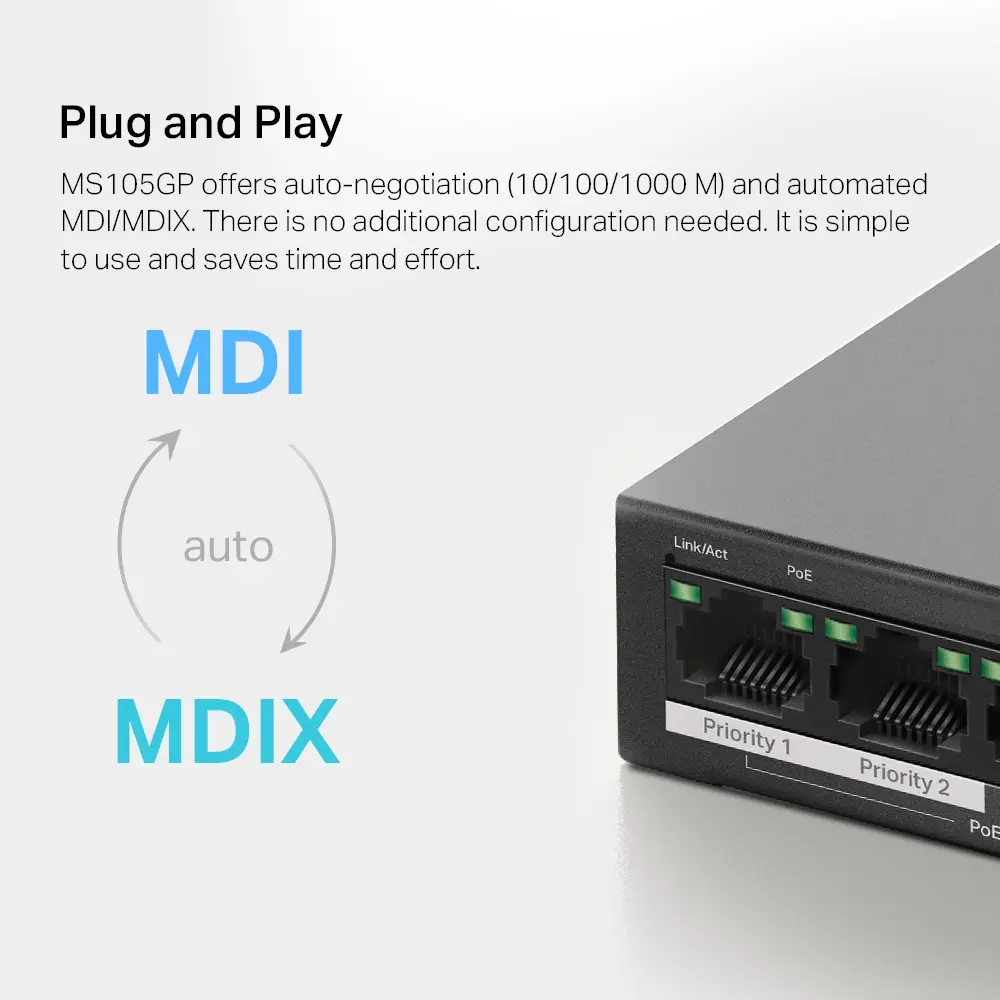 5Port 1Gbps 4xPoE+ 65W MERCUSYS - Afbeelding 9