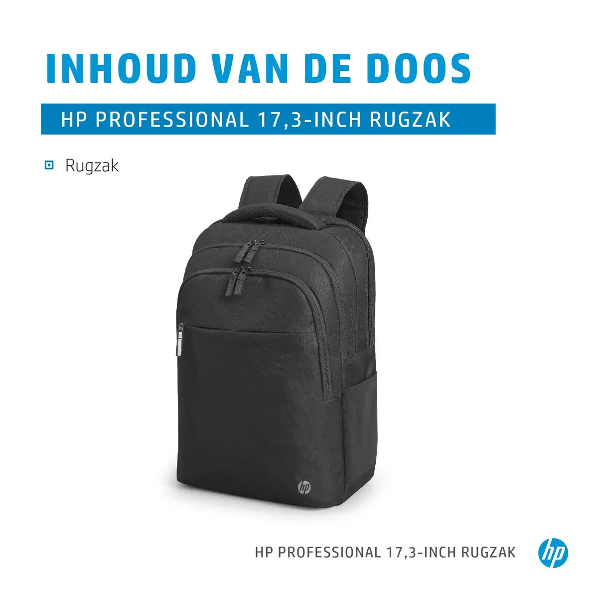 Tas 17,3" HP Professional Backpack Zwart - Afbeelding 5