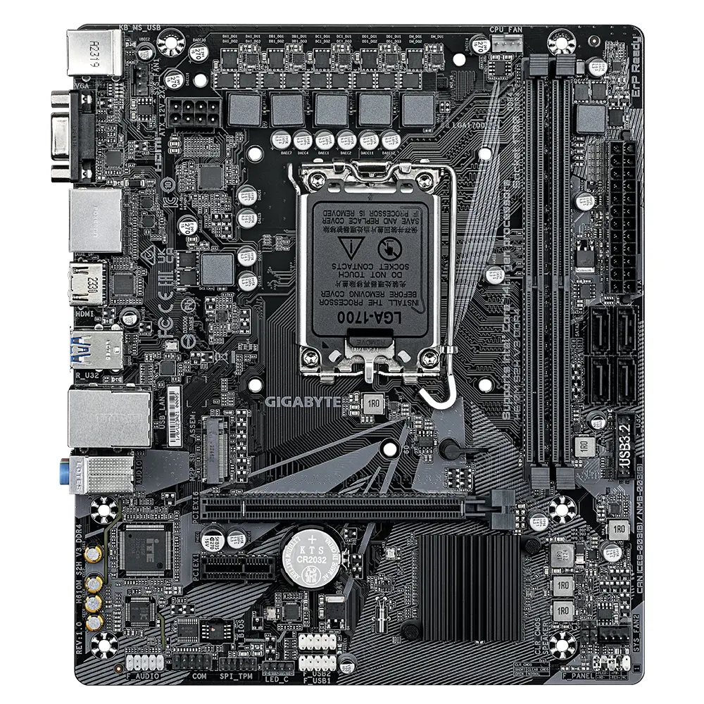 Gigabyte 1700 H610M S2H V3 DDR4 - M.2/2xDP/HDMI/VGA - Afbeelding 2
