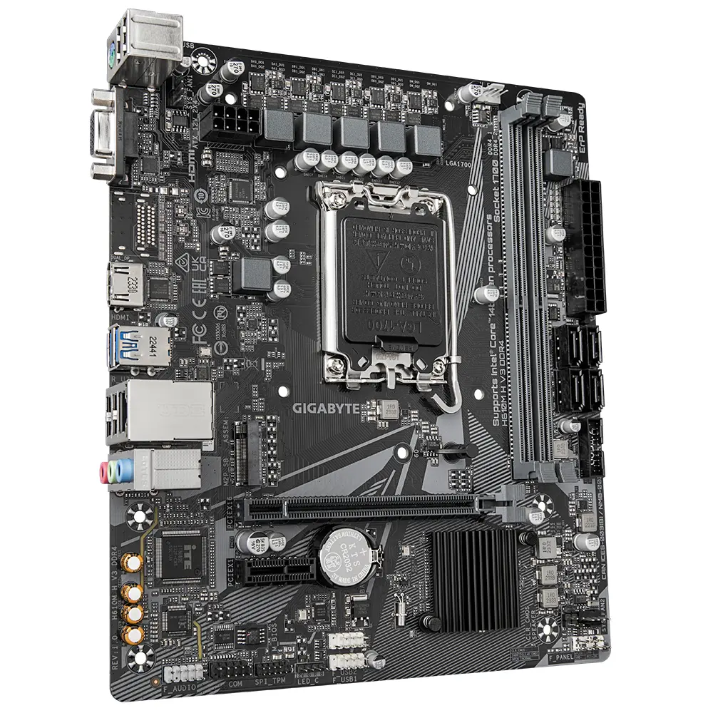 Gigabyte 1700 H610M H V3 DDR4 - DDR4/M.2/HDMI/VGA/µATX - Afbeelding 3
