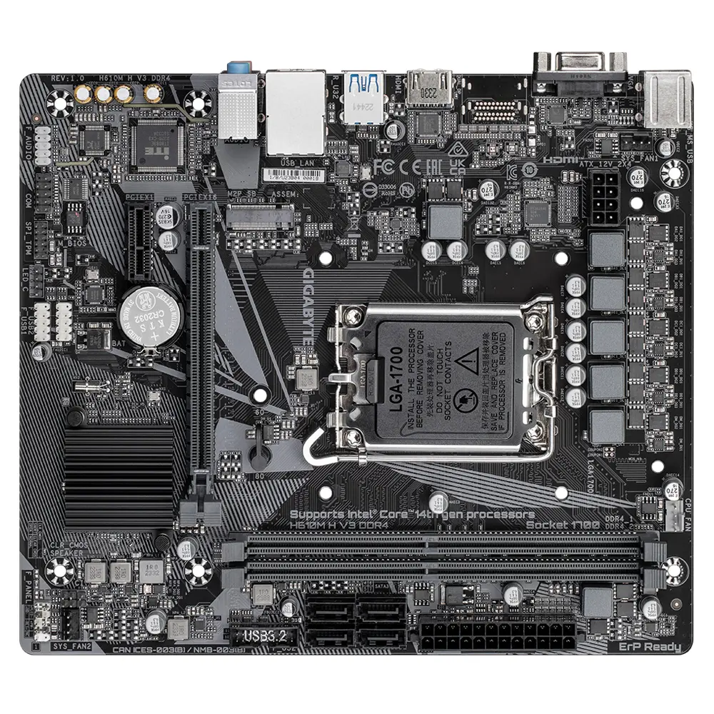 Gigabyte 1700 H610M H V3 DDR4 - DDR4/M.2/HDMI/VGA/µATX - Afbeelding 4