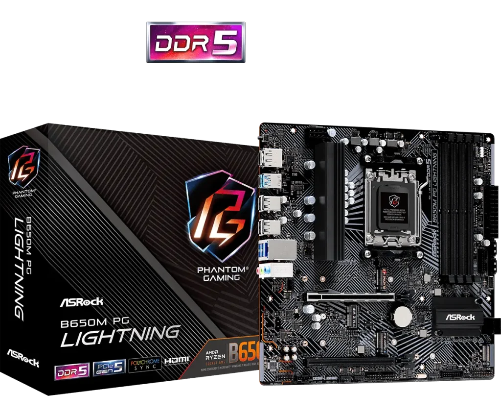 ASRock AM5 B650M PG Lightning - DDR5/M.2/DP/HDMI/µATX