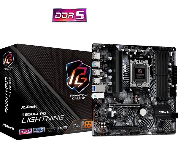 ASRock AM5 B650M PG Lightning - DDR5/M.2/DP/HDMI/µATX