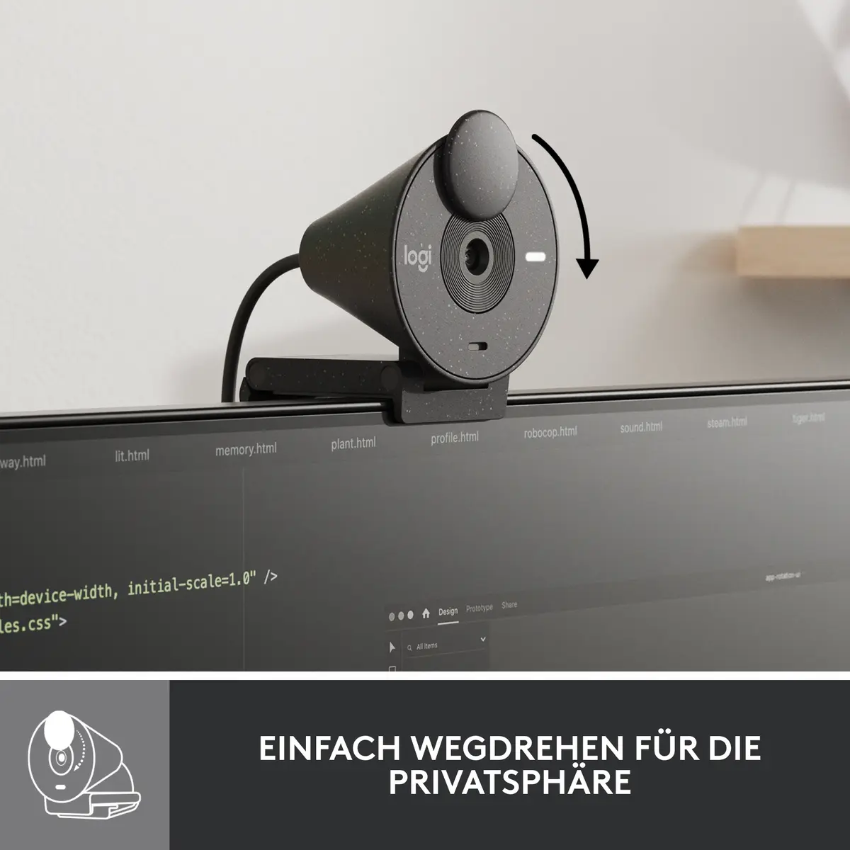 Logitech WebCam USB-C Brio 300 FHD Graphite - Afbeelding 10