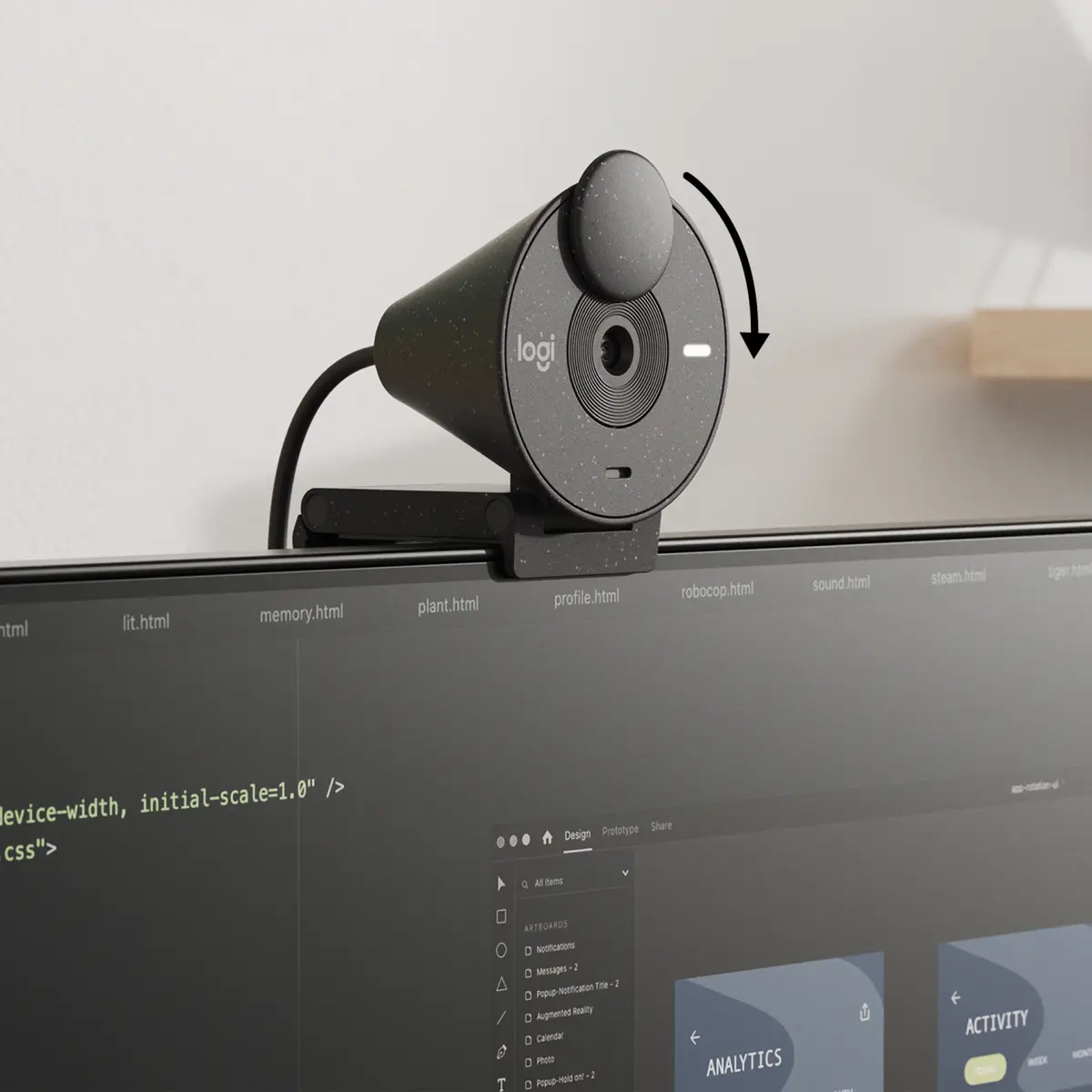 Logitech WebCam USB-C Brio 300 FHD Graphite - Afbeelding 5