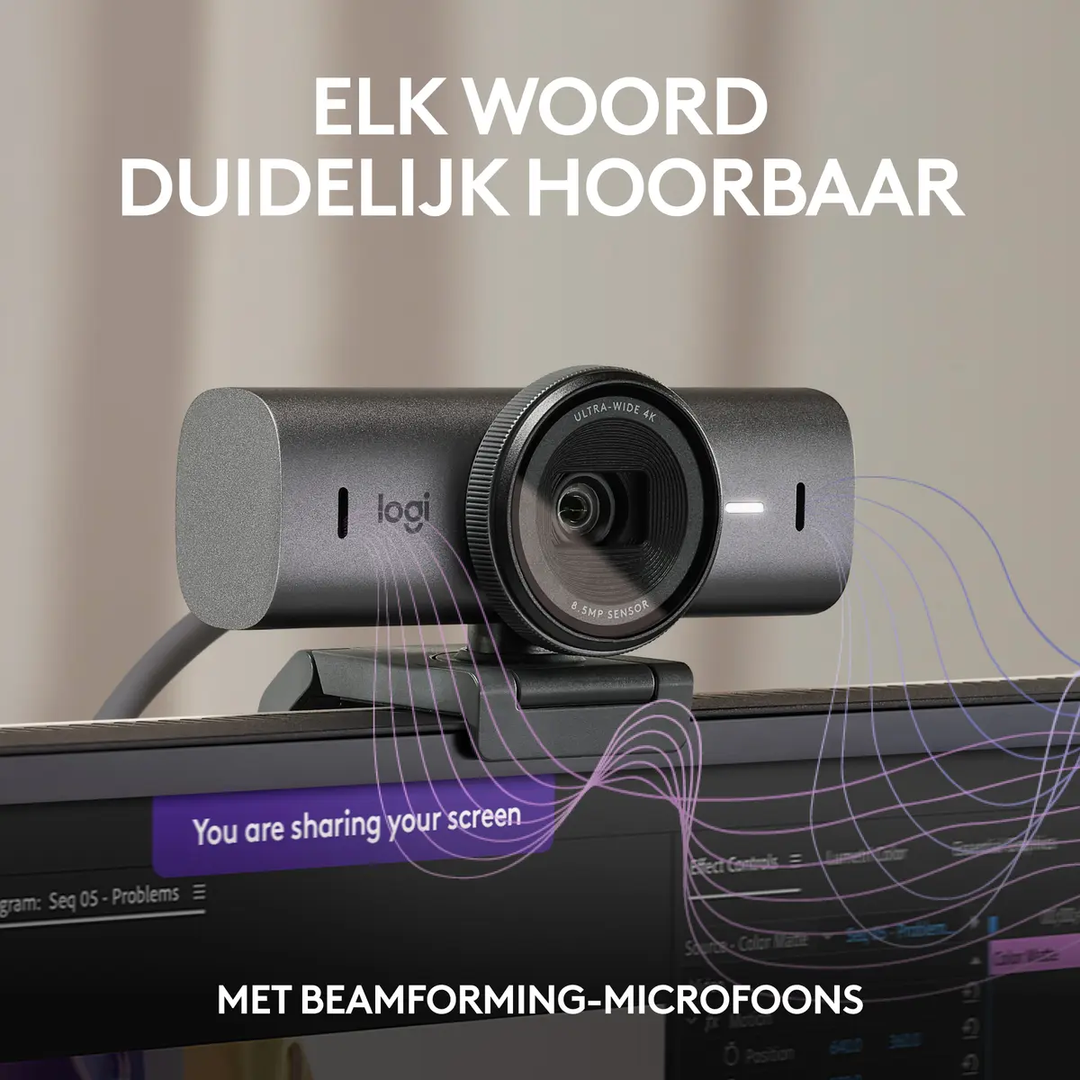 Logitech WebCam USB-C MX Brio 4K Ultra HD Graphite - Afbeelding 4