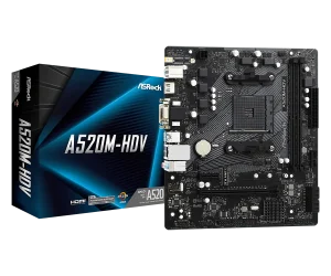 ASRock AM4 A520M-HDV - DDR4/M.2/HDMI/DVI/VGA/µATX