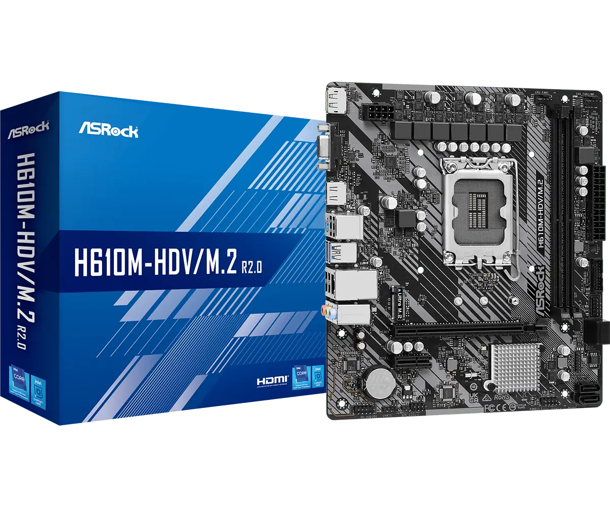 ASRock 1700 H610M-HDV/M.2 R2.0 - DDR4/M.2/DP/HDMI/VGA