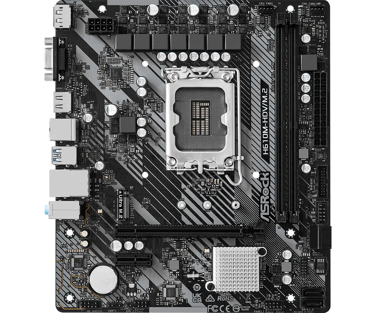ASRock 1700 H610M-HDV/M.2 R2.0 - DDR4/M.2/DP/HDMI/VGA - Afbeelding 2