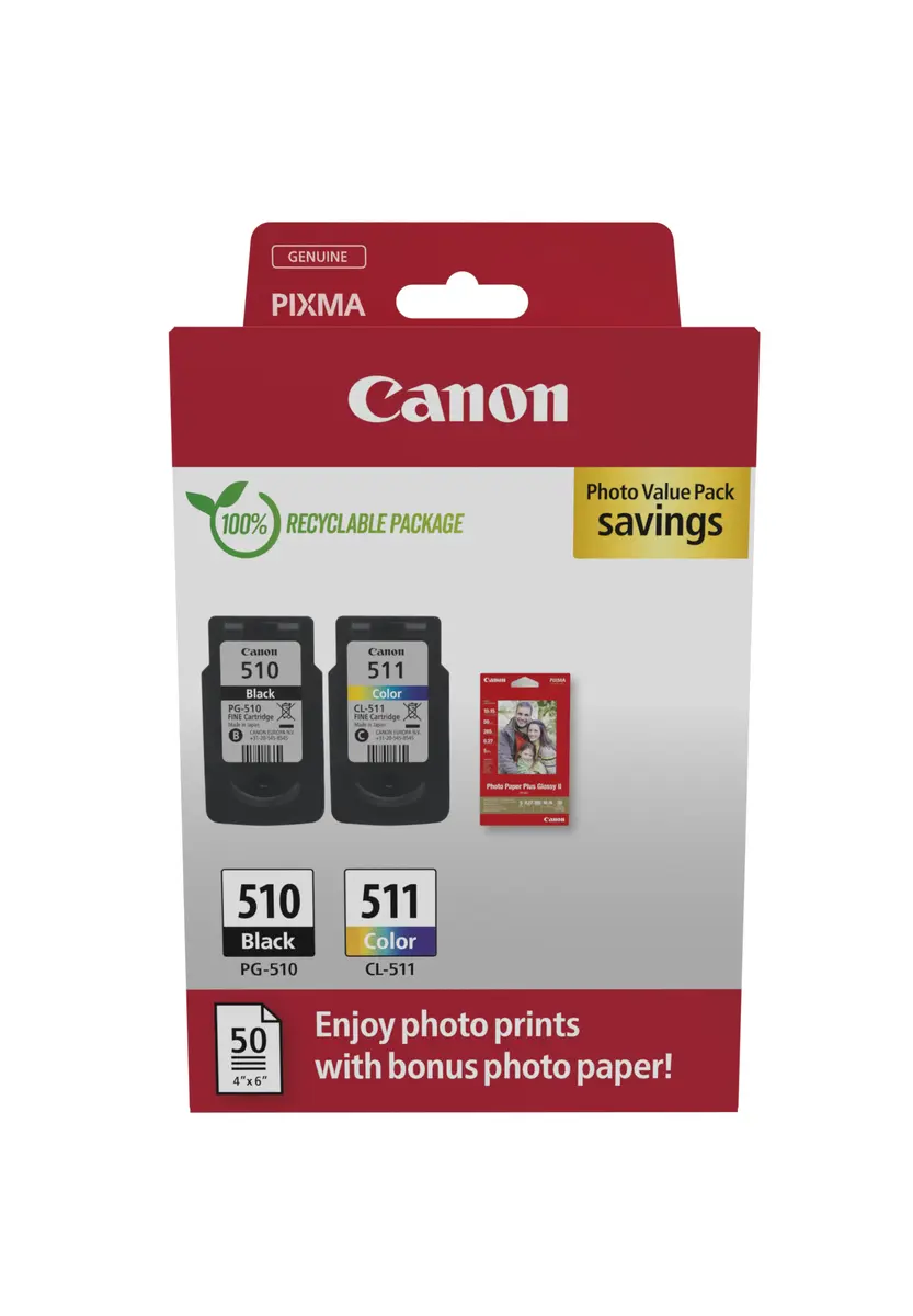 Canon (K) PG-510/CL-511 Valuepack 18,0ml (Origineel)