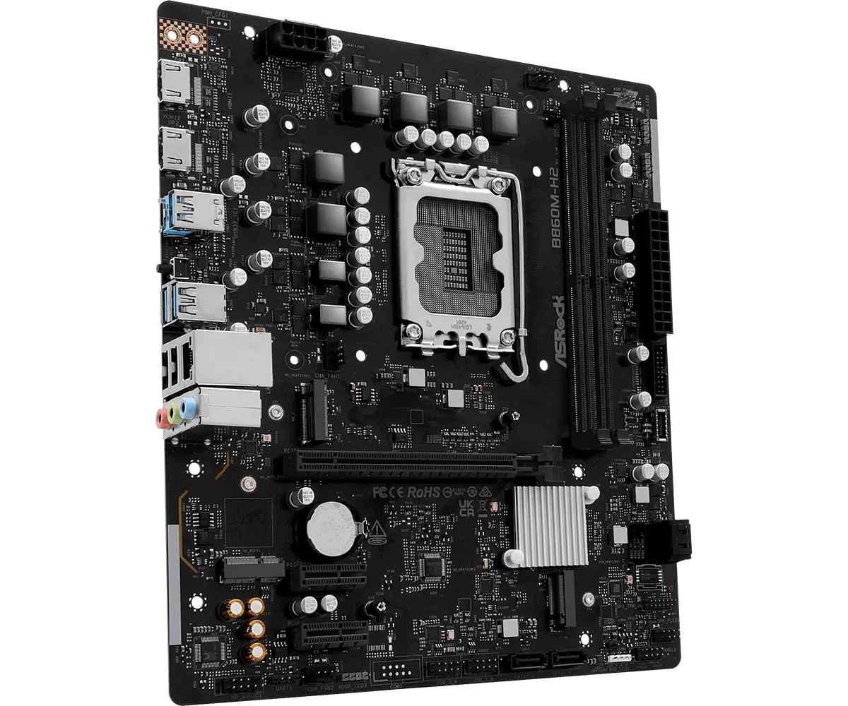 ASRock 1851 B860M-H2 - DDR5/2xM.2/2xHDMI/µATX - Afbeelding 2