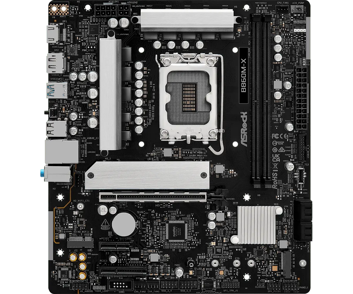 ASRock 1851 B860M-X - DDR5/2xM.2/DP/HDMI/µATX - Afbeelding 2