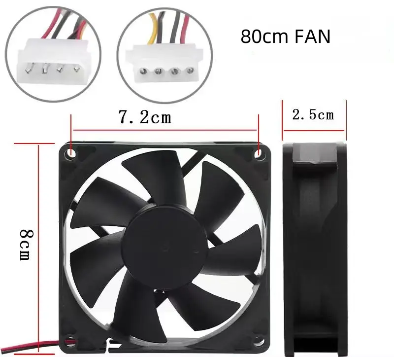 Power Train 80mm PWM - 8025S24H - Zwart - Afbeelding 2