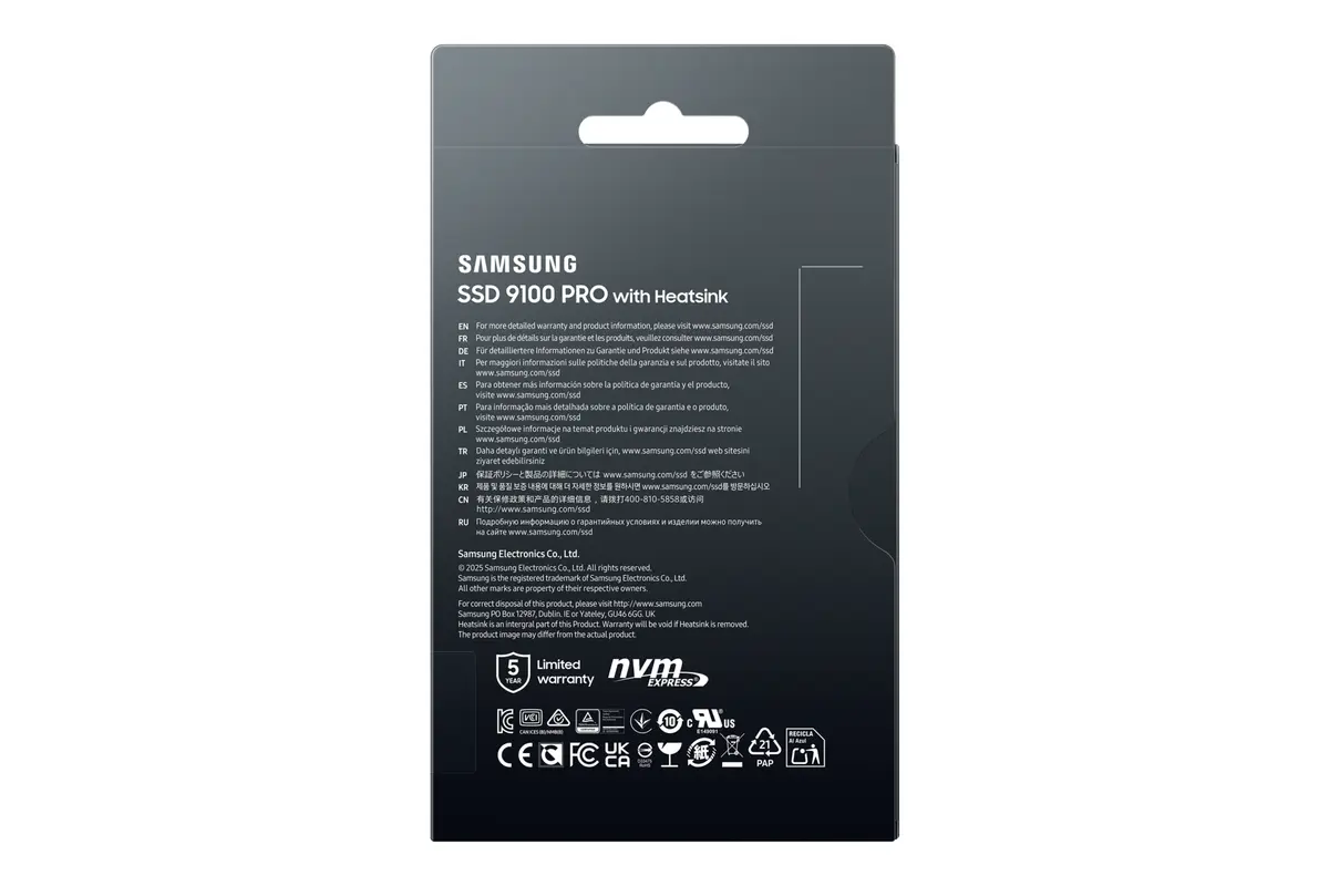 1TB M.2 PCIe NVMe Samsung 9100 Pro 14700/13300 Heatsink - Afbeelding 10