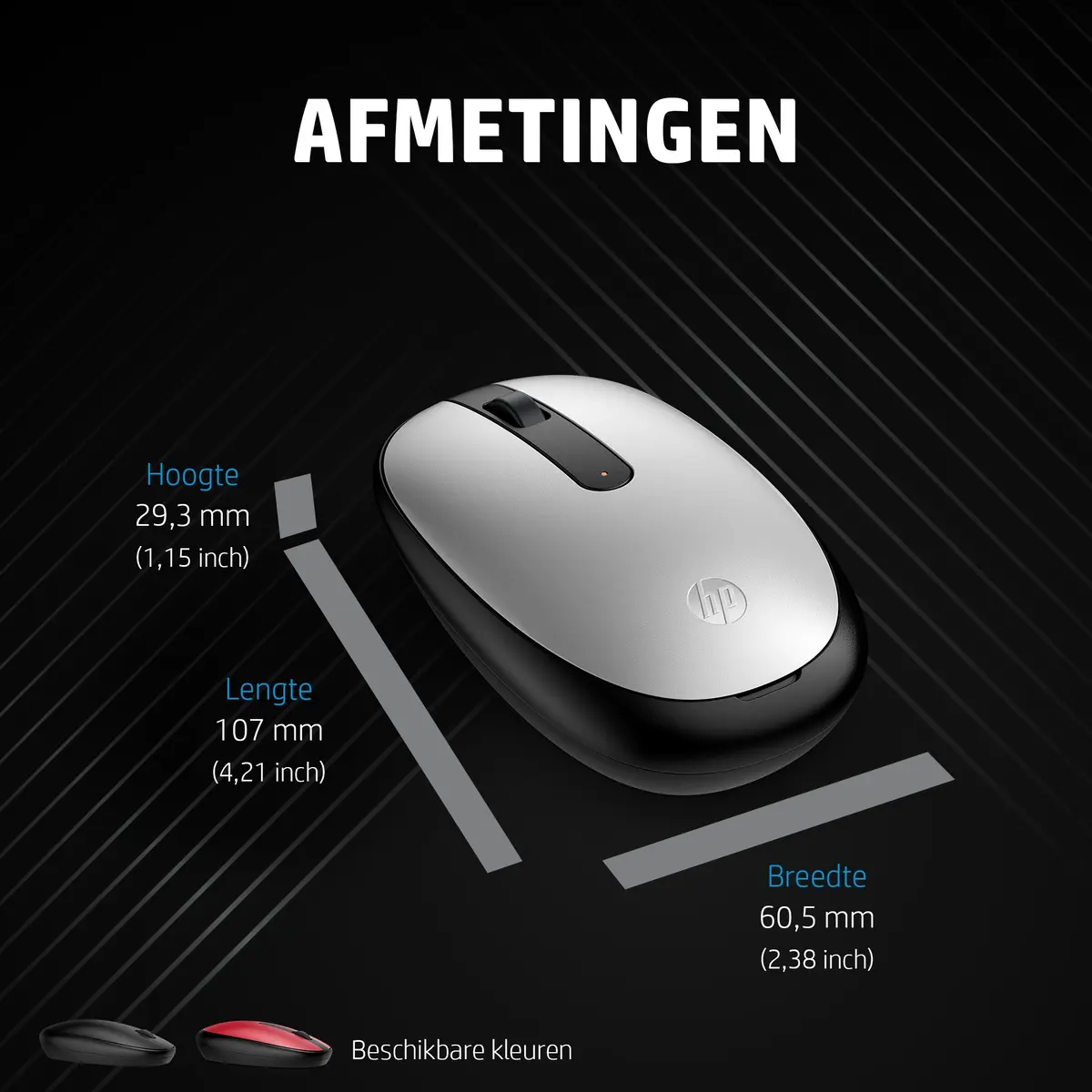 HP 240 Optical USB-A Zwart Retail Wireless Bluetooth - Afbeelding 6