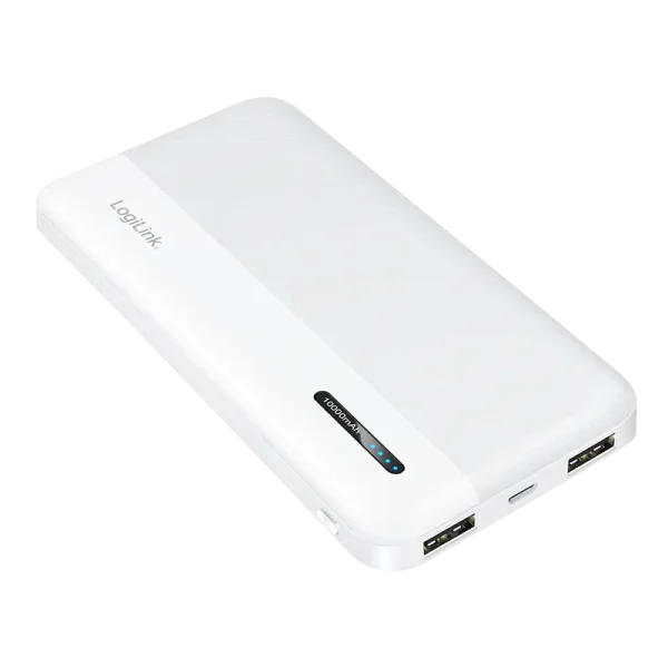 Power Bank 10000mAh LogiLink 1xUSB-C, 2x USB-A Wit