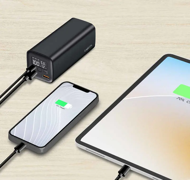 Power Bank 20000mAh LogiLink 2xUSB-C, 2x USB-A Zwart - Afbeelding 4