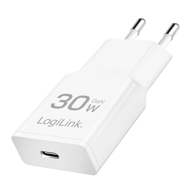 Lader 230V 1xUSB-C 30W LogiLink Wit (slim)