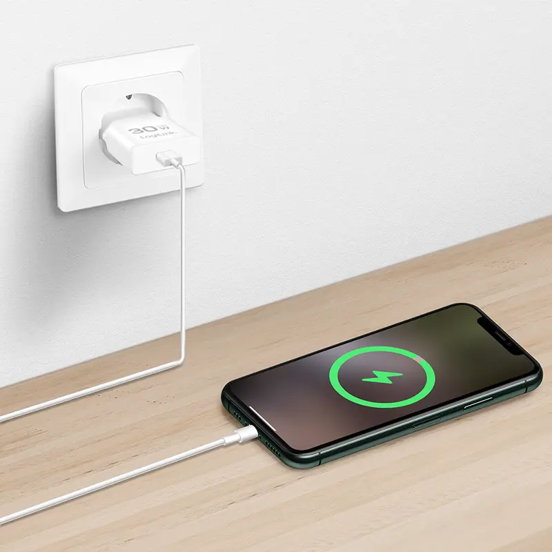 Lader 230V 1xUSB-C 30W LogiLink Wit (slim) - Afbeelding 4