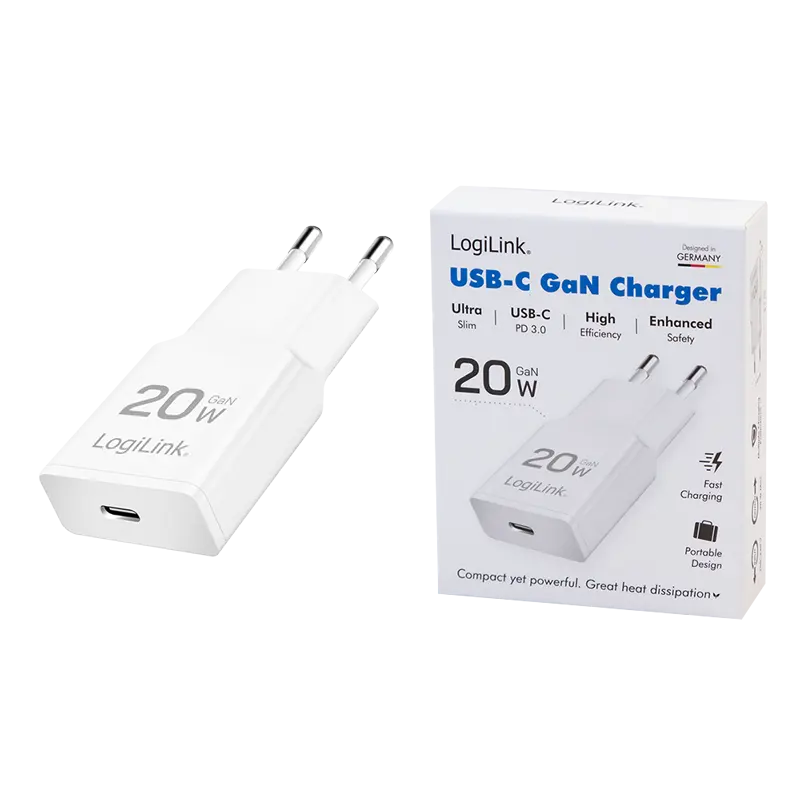 Lader 230V 1xUSB-C 20W LogiLink Wit (slim) - Afbeelding 6
