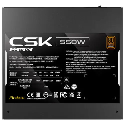 Antec 550W CSK550DC EC 80+ Bronze ATX - Afbeelding 3