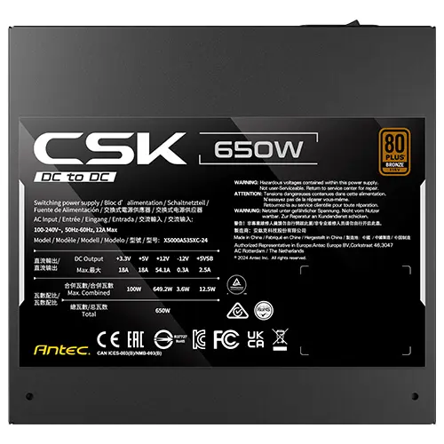 Antec 650W CSK650DC EC 80+ Bronze ATX - Afbeelding 4