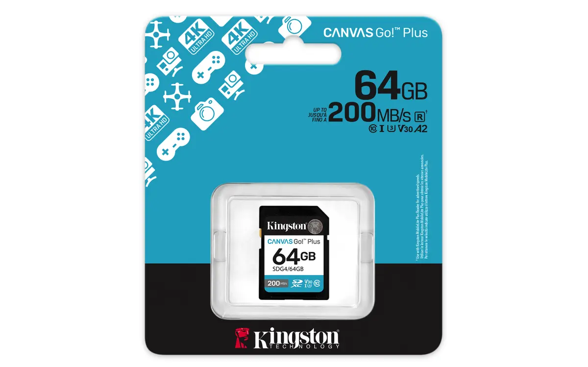 SDXC Card 64GB Kingston U3 V30 Canvas Go! Plus - Afbeelding 3