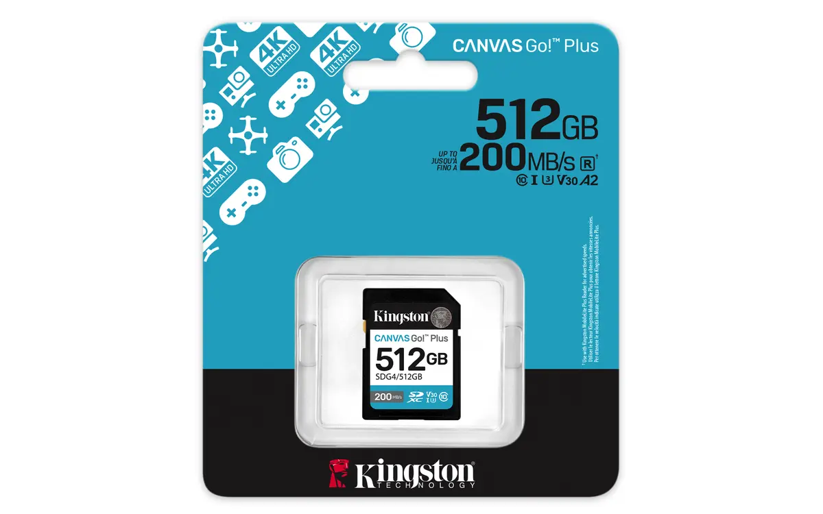 SDXC Card 512GB Kingston U3 V30 Canvas Go! Plus - Afbeelding 3