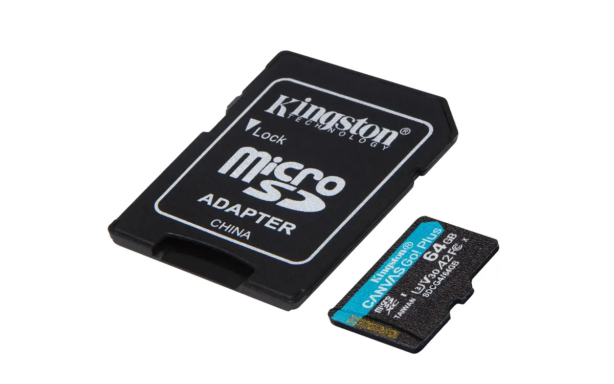 SDXC Card Micro 64GB Kingston U3 V30 A2 Canvas Go! Plus - Afbeelding 3