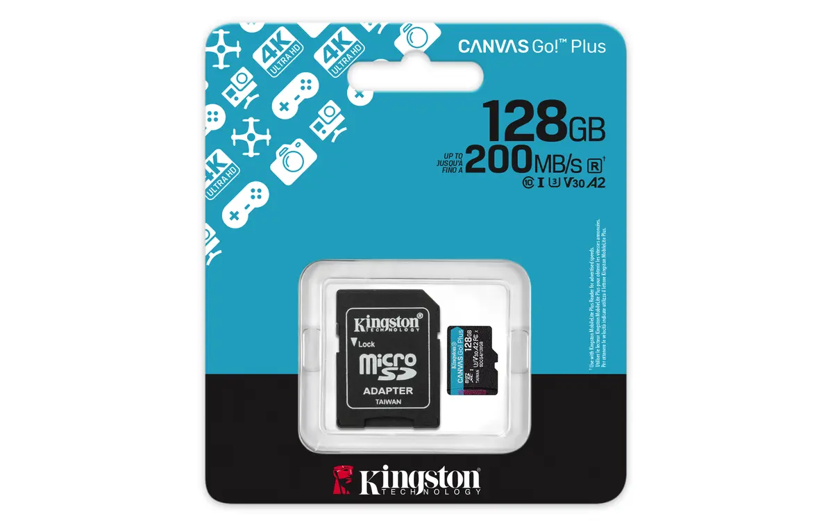 SDXC Card Micro 128GB Kingston U3 V30 A2 Canvas Go! Plus - Afbeelding 5