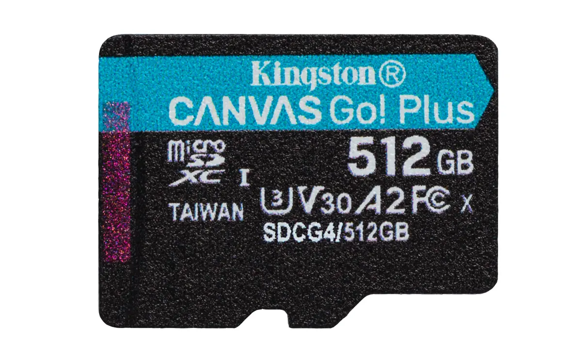 SDXC Card Micro 512GB Kingston U3 V30 A2 Canvas Go! Plus - Afbeelding 2