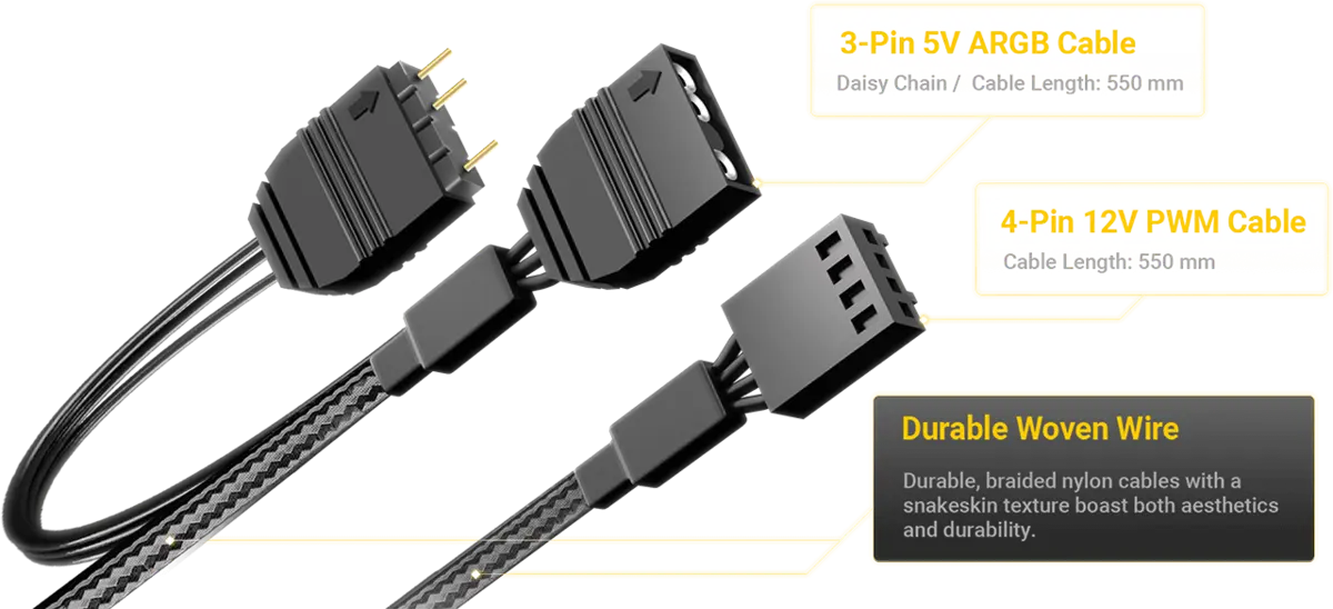Antec Orbit 120 ARGB PWM Zwart set van 3 - Afbeelding 9