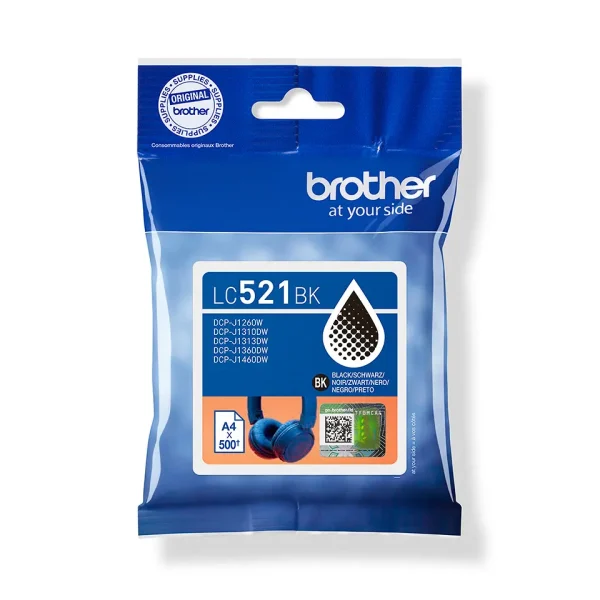 Brother LC-521BK Zwart 500 pagina's (Origineel)