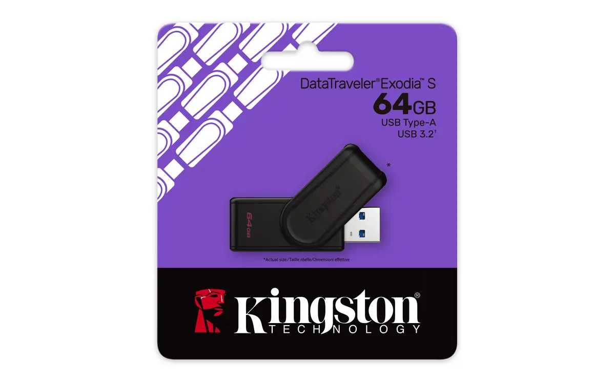 USB 3.2 FD 64GB Kingston DataTraveler Exodia S Gen 1 - Afbeelding 3