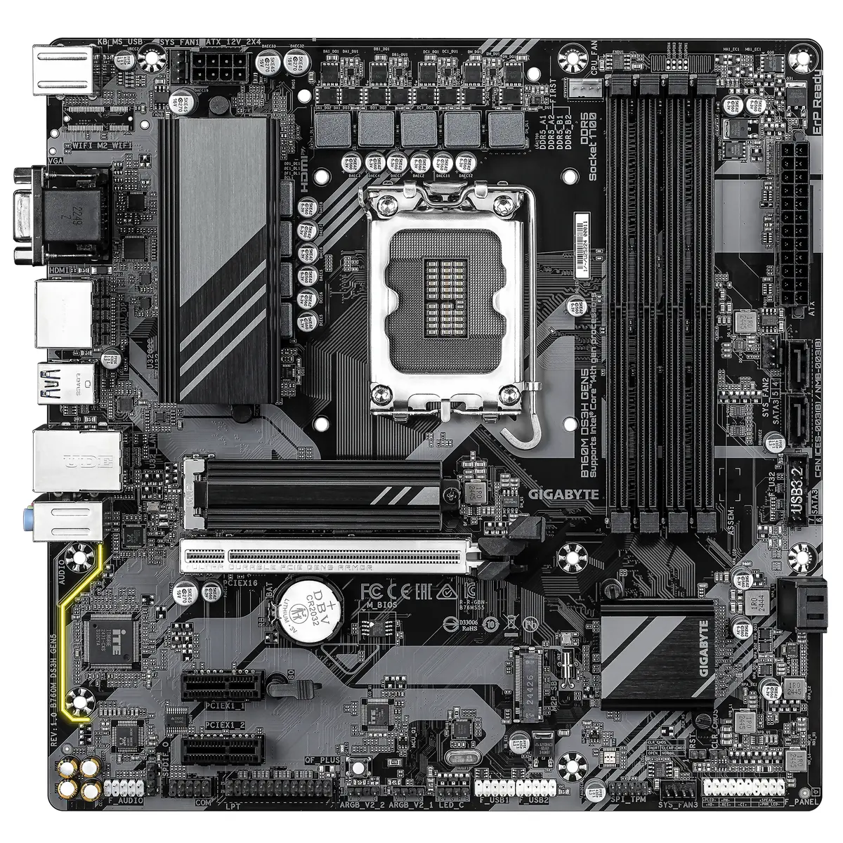 Gigabyte 1700 B760M DS3H GEN5- DDR5/2xM.2/2xDP/HDMI/ATX - Afbeelding 2