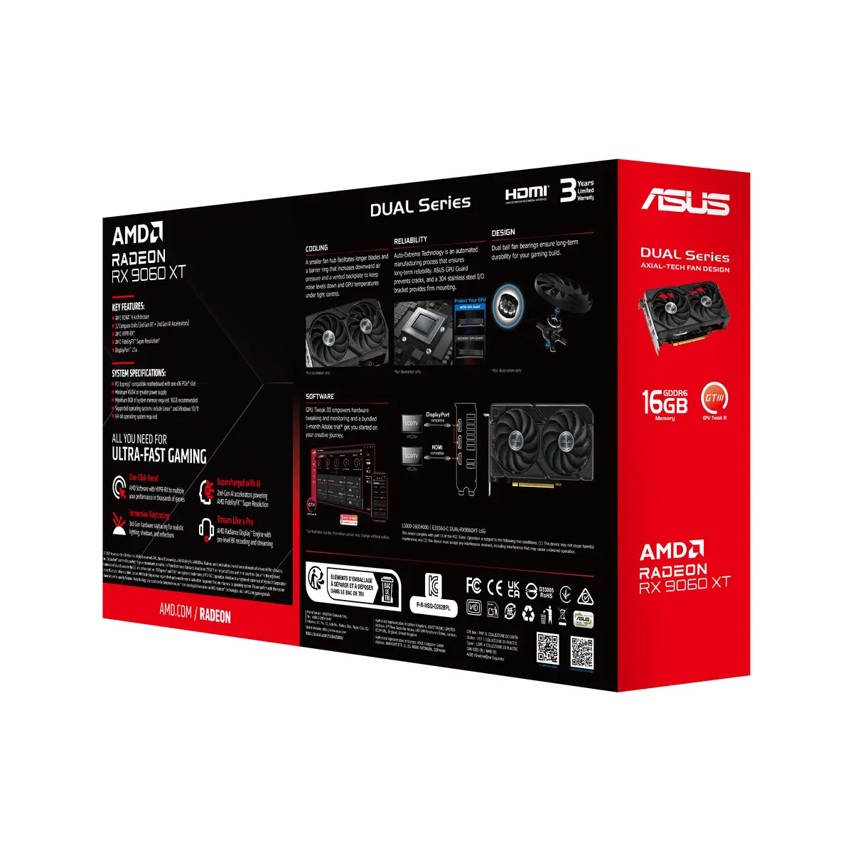 9060XT ASUS DUAL RX 16GB/2xDP/HDMI/2,5slot - Afbeelding 14