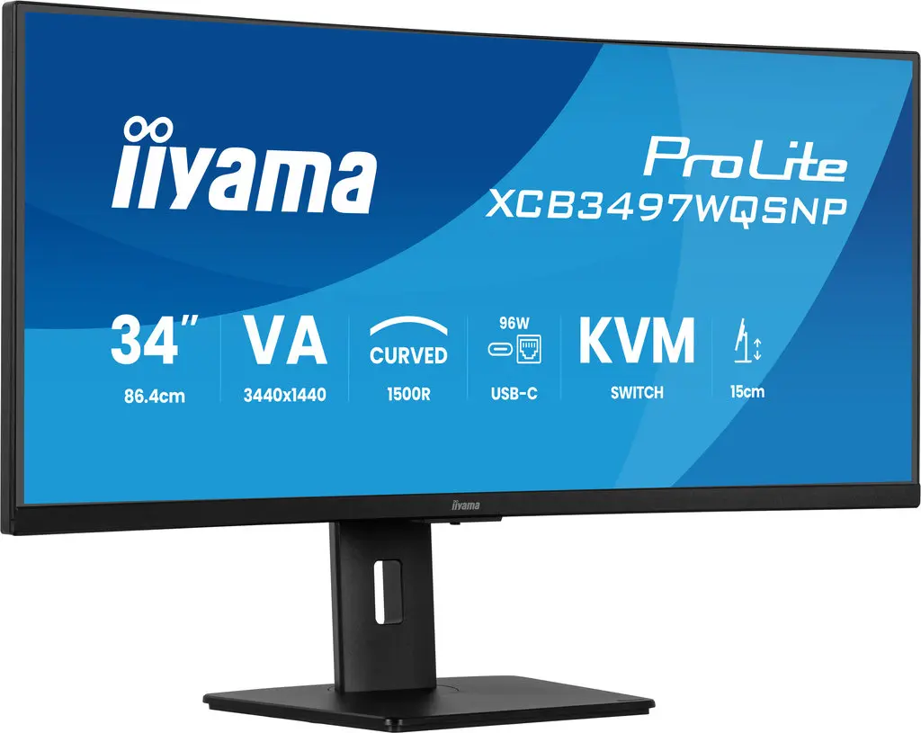 34" Iiyama ProLite XCB3497WQSNP-B1 Curved/WQHD/DP/2xHDMI - Afbeelding 2